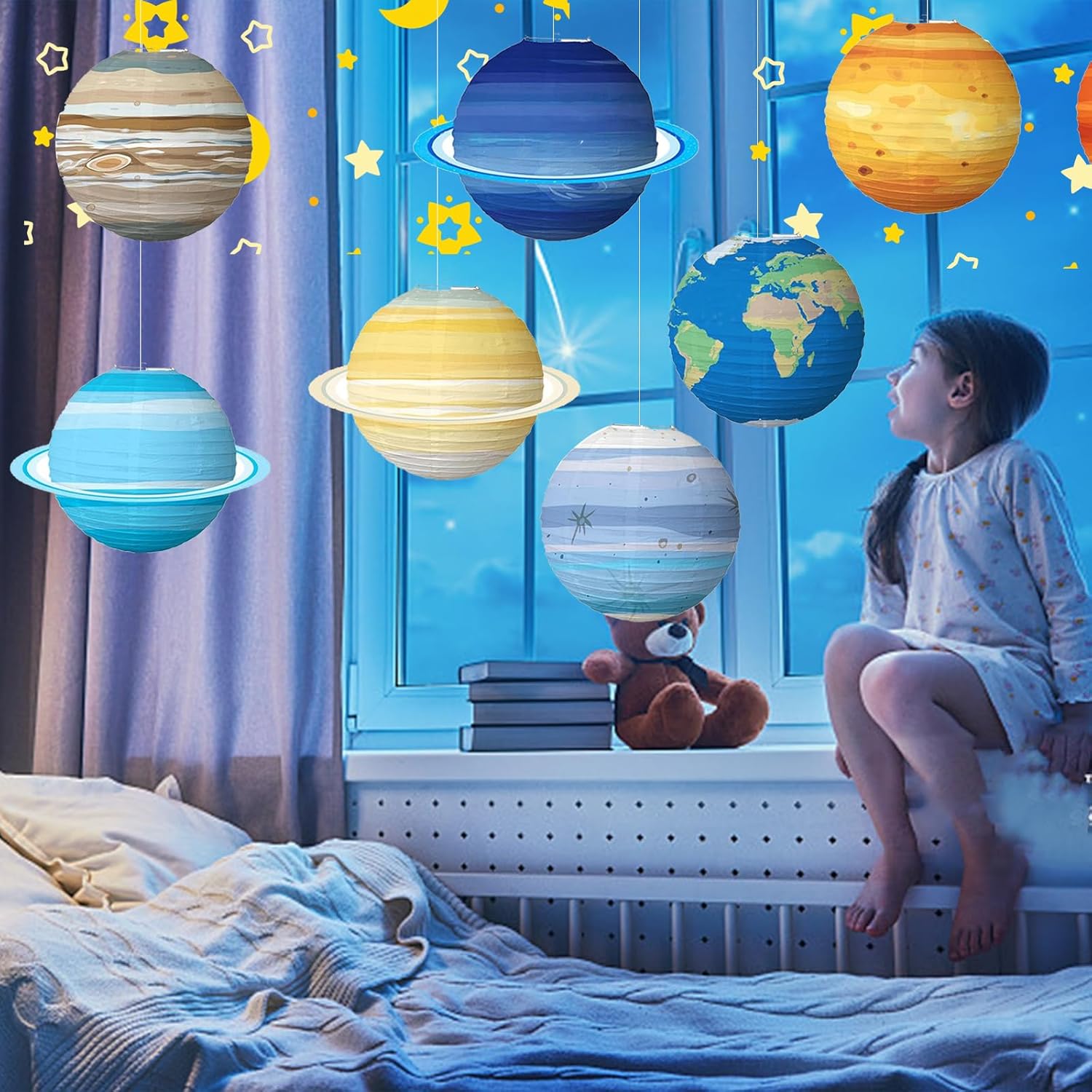 Lantern Paper Solar - 1PCS Solar System Eight Planets Paper