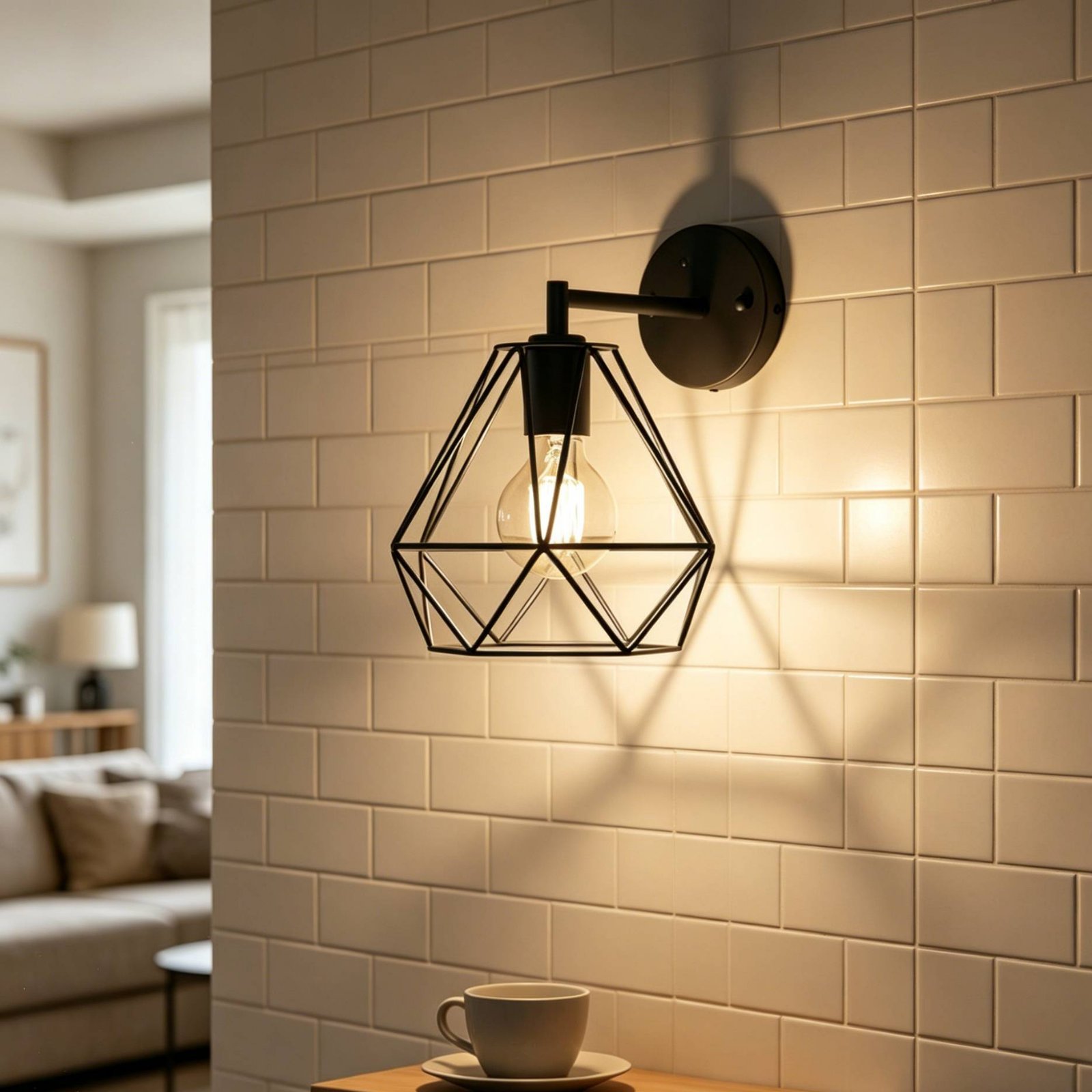Geometric Lamp Shade - Diamond Shape Light Shade Minimalist Metal