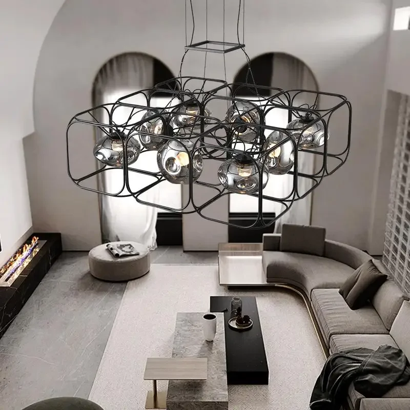 Retro LED Chandelier Black Geo - Geometric Lamp Shade review and price