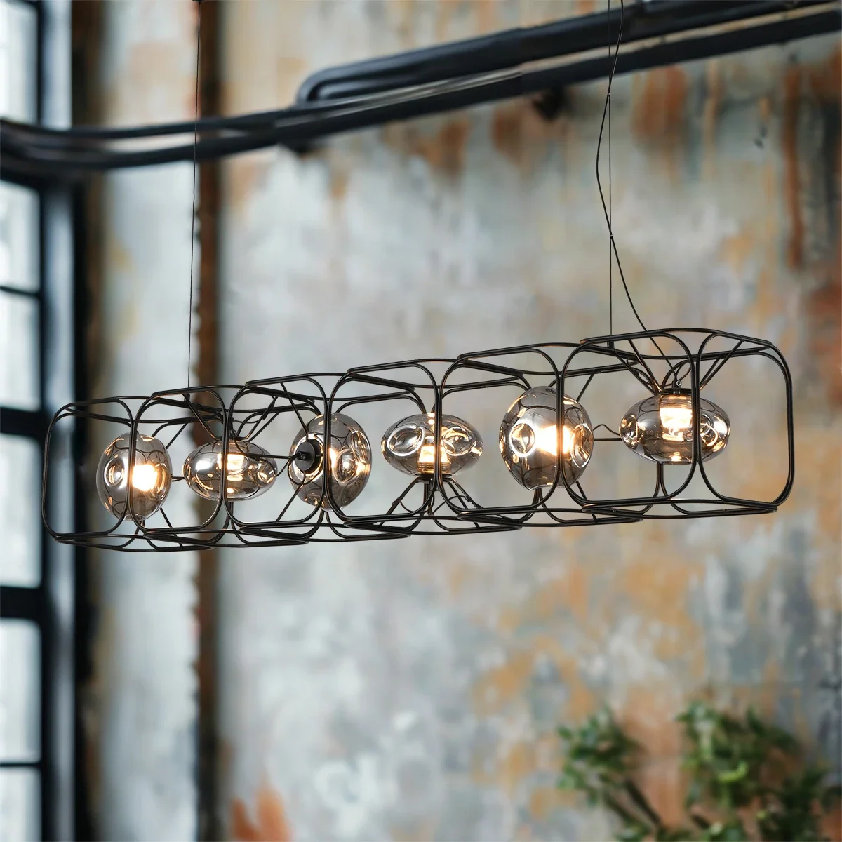 Retro LED Chandelier Black Geo - Geometric Lamp Shade review and price