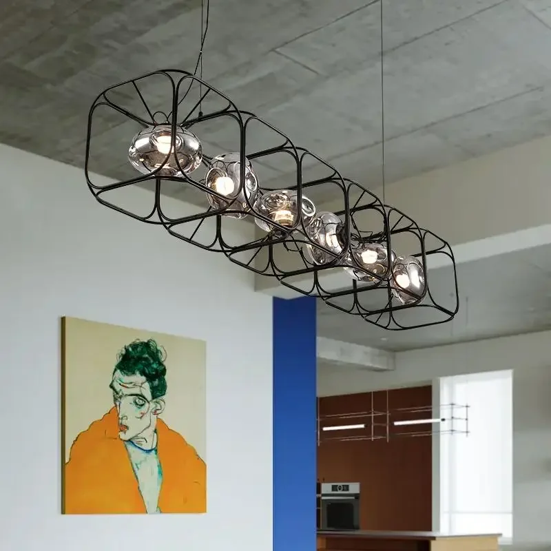 Retro LED Chandelier Black Geo - Geometric Lamp Shade review and price