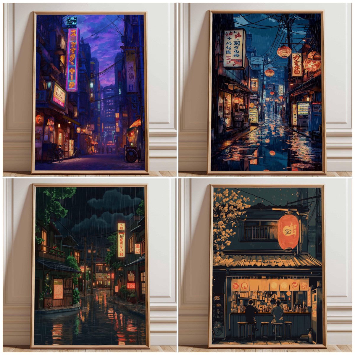 Neon Tokyo Street Poster Print - Japanese Lighting Decor review and price