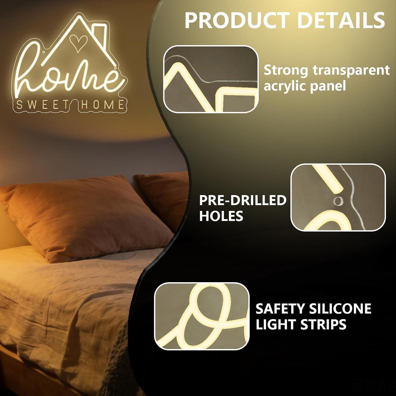 Sweet Home Neon Sign USB Dimma - Lighting Decoration For Home review and price