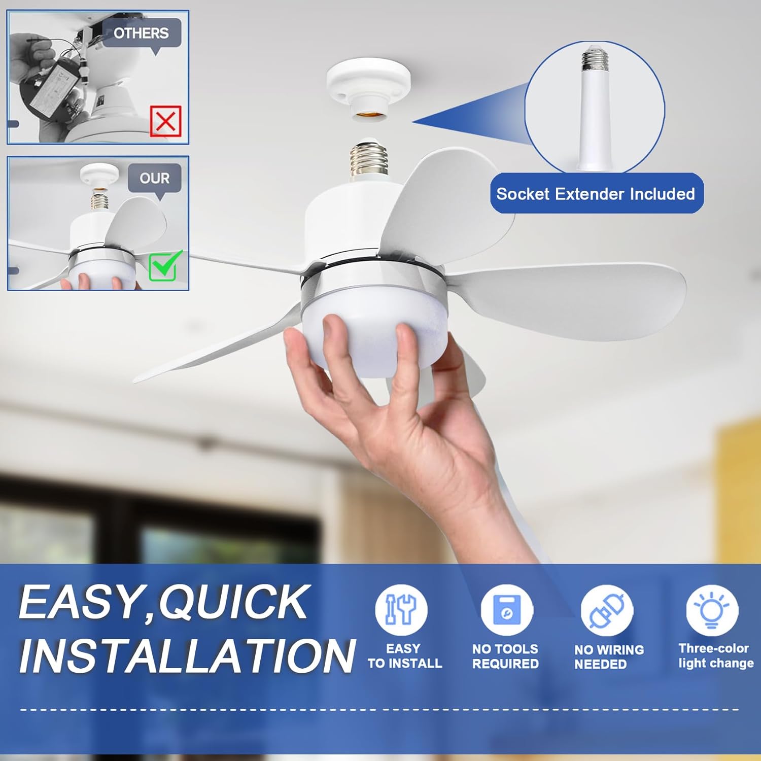 Socket Fan Light with Remote,  - Lighting Decoration For Home review and price