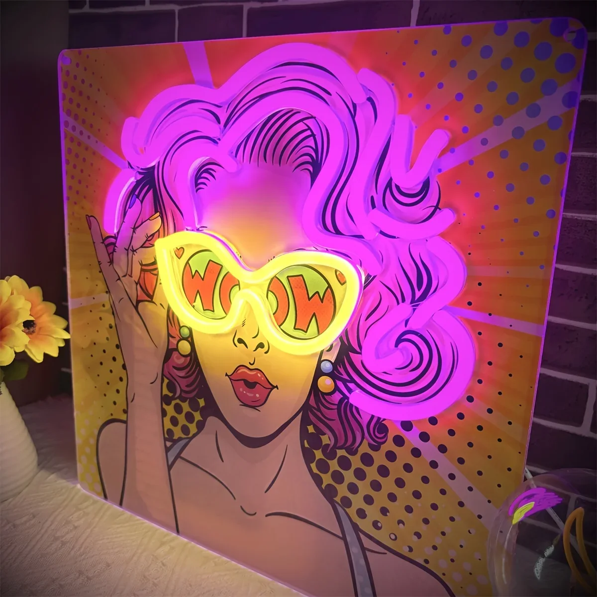Wow Lady Pop Art LED Neon Sign - Outdoor Lighting Decor Wow review and price
