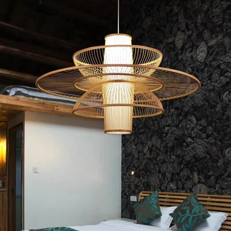 Rural Handmade Bamboo Weaving  - Japanese Lighting Decor review and price