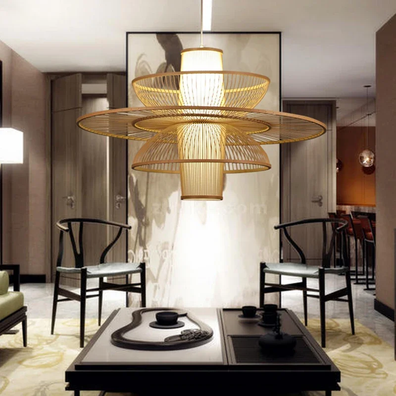 Rural Handmade Bamboo Weaving  - Japanese Lighting Decor review and price