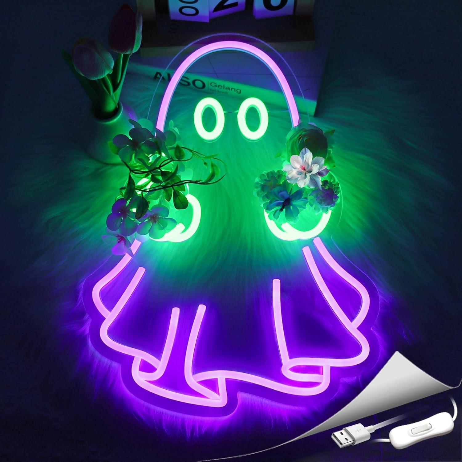 Ghost Neon Sign USB Powered LE - Lighting Decoration For Home review and price