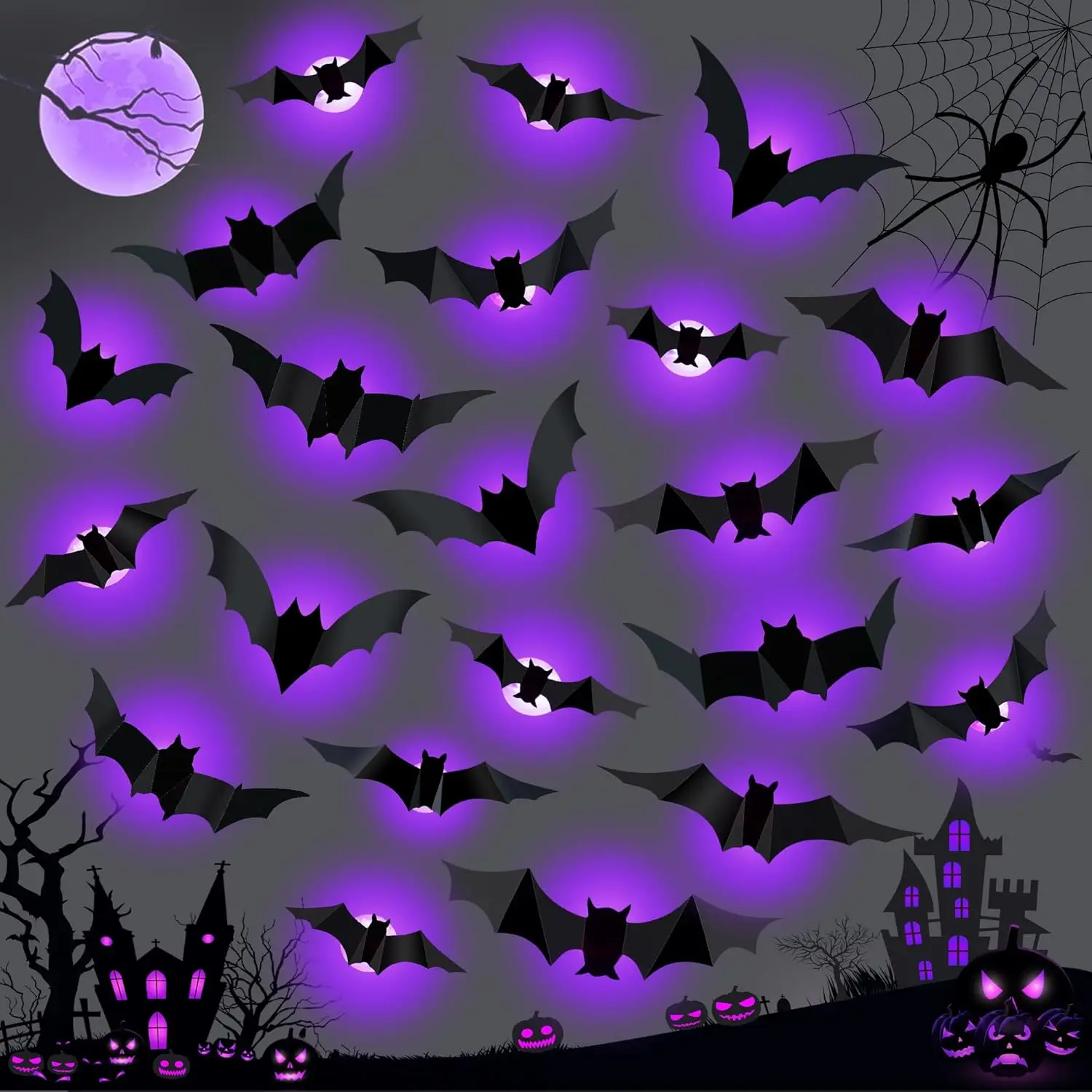 Halloween LED Bats Spider Deco - Outdoor Lighting Wedding Decor review and price