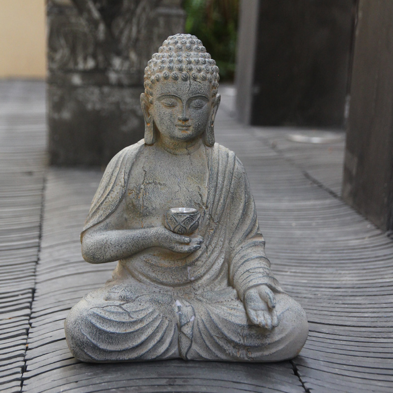 Resin Solar Buddha Statue Scul - Japanese Lighting Decor review and price