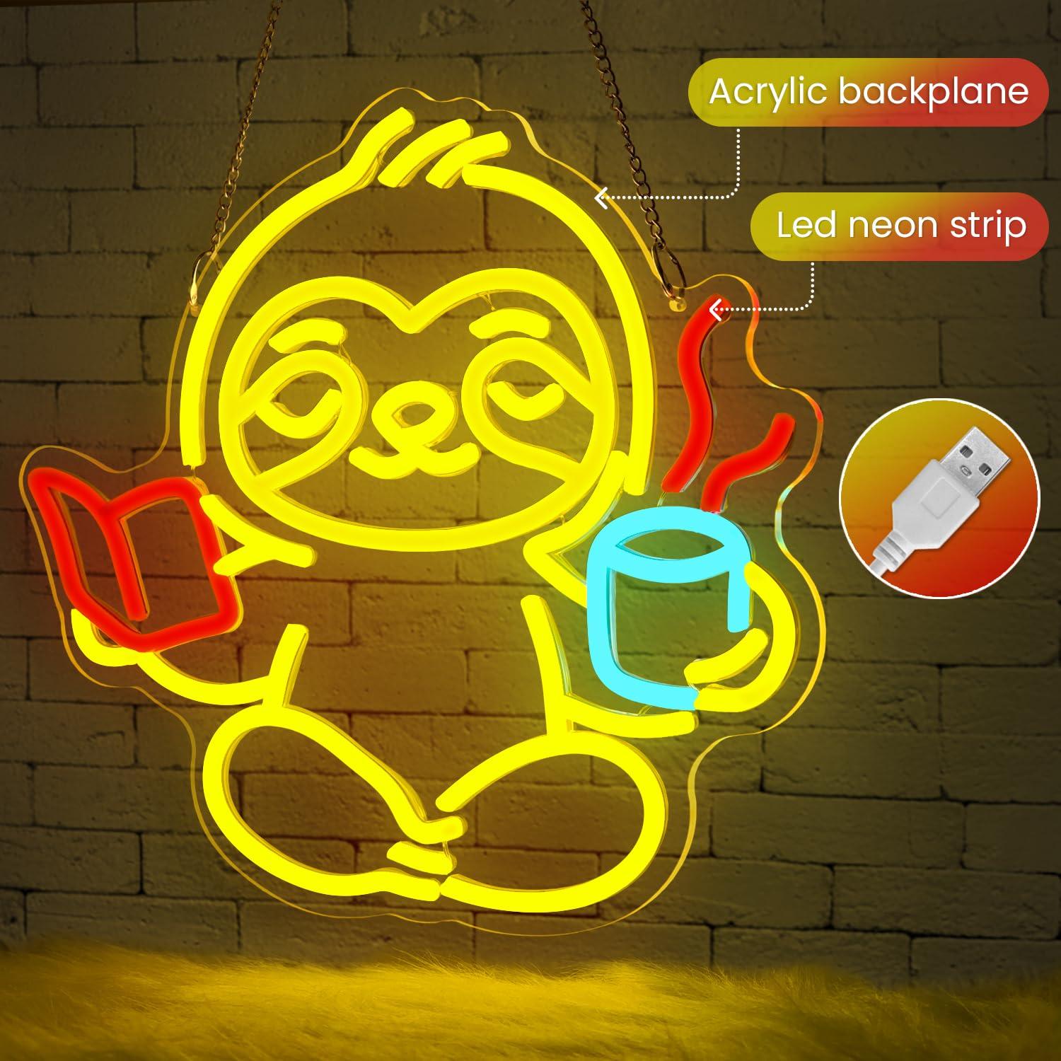 Sloth Neon Sign USB Dimmable L - Lighting Decoration For Home review and price
