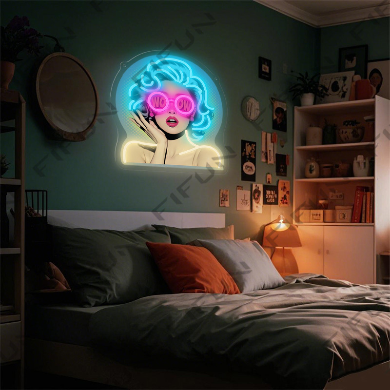 WOW Curl Girl Neon Sign UV Pri - Outdoor Lighting Decor Wow review and price
