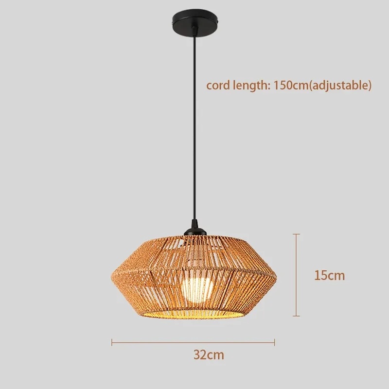 Boho Rattan Woven Pendant Ligh - Geometric Lamp Shade review and price
