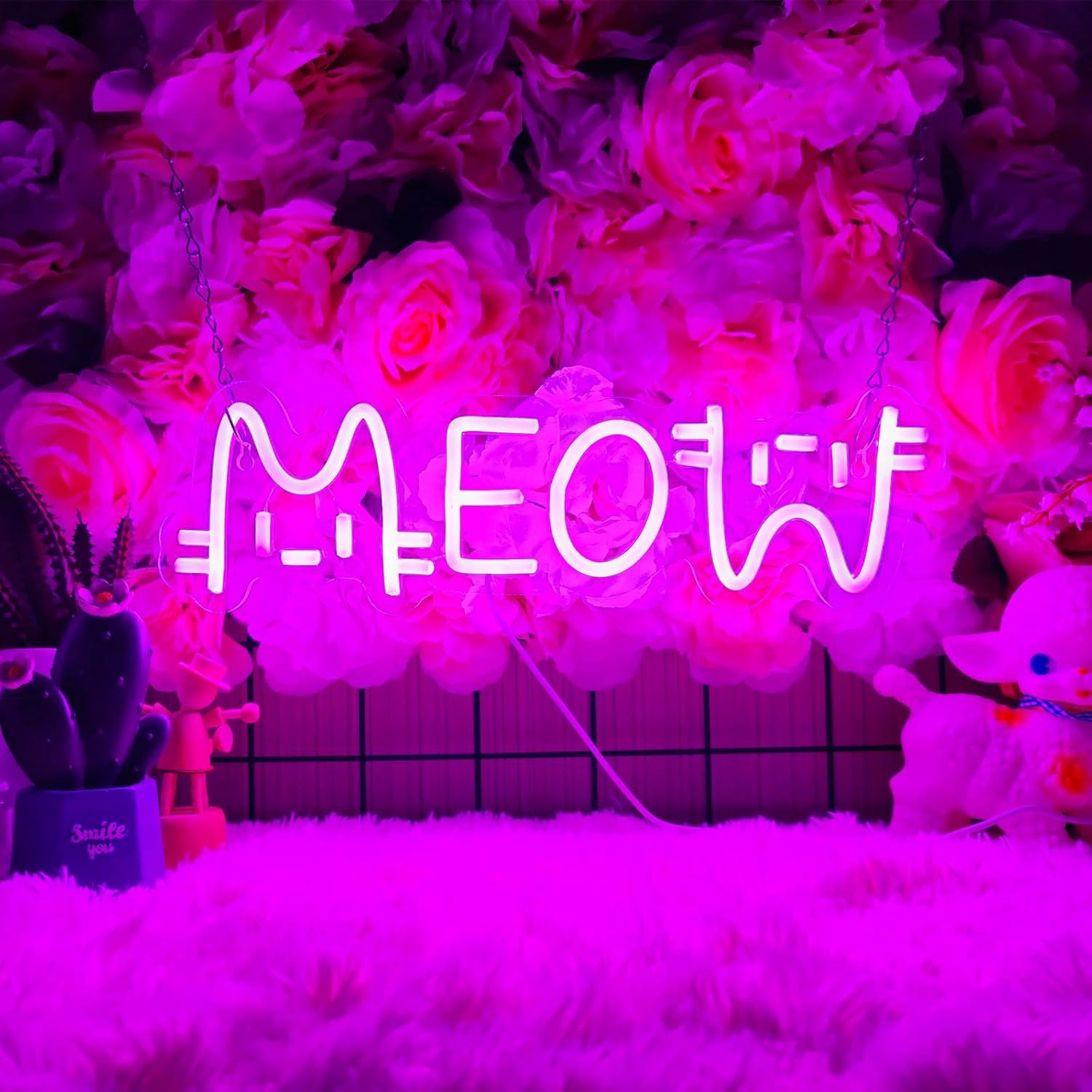 Meow Neon Sign Cat USB Powered - Lighting Decoration For Home review and price
