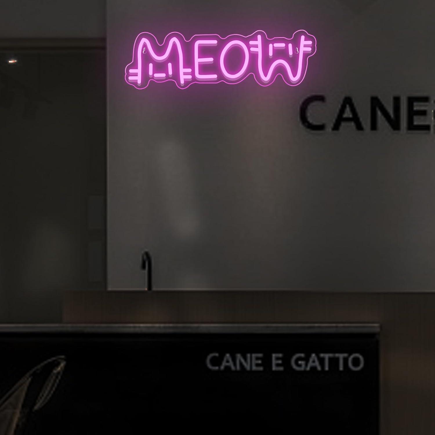 Meow Neon Sign Cat USB Powered - Lighting Decoration For Home review and price