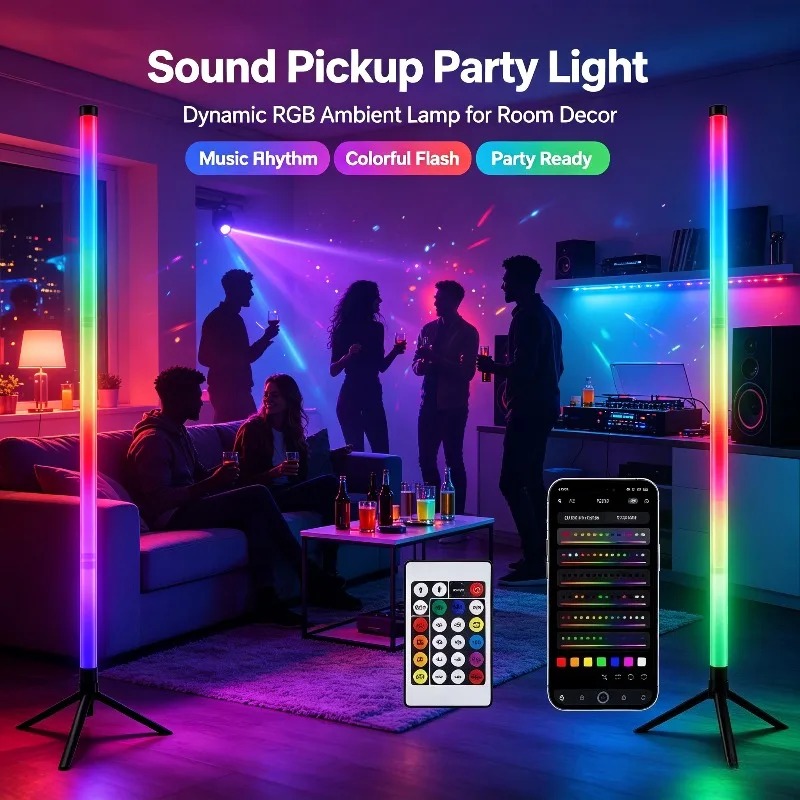 2PCS 120CM RGB Floor Lamp, Sou - Lighting Decoration For Home review and price