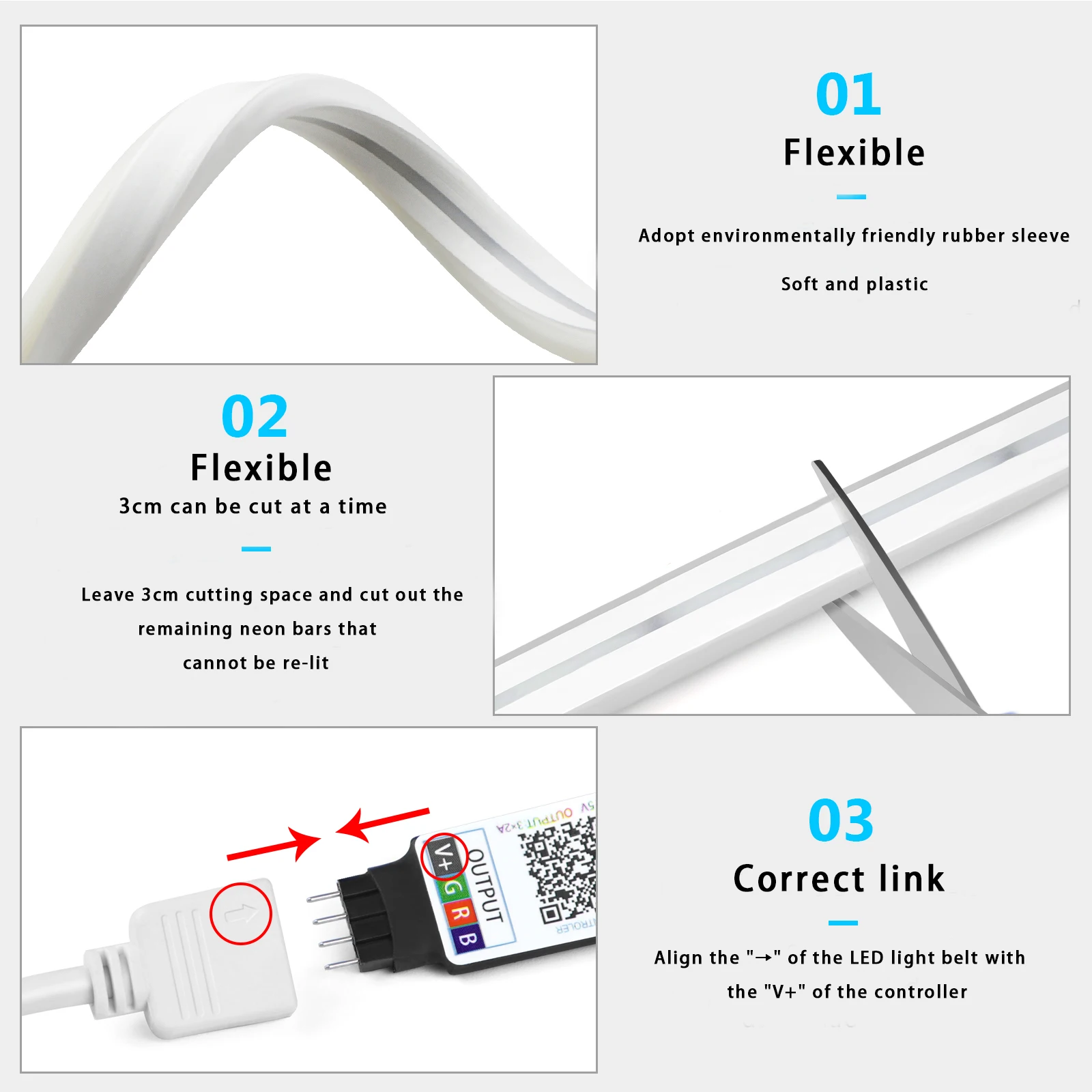 1-5m RGB LED Neon Strip Light  - Lighting Decoration For Home review and price